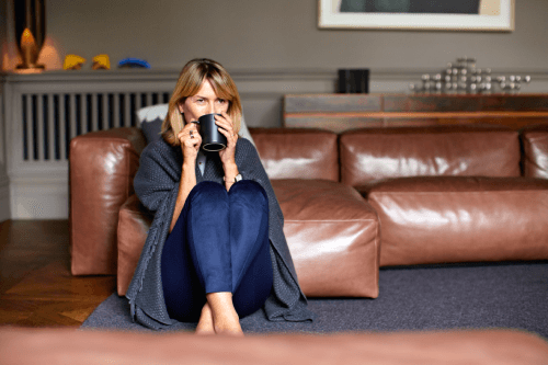 Woman holding a mug